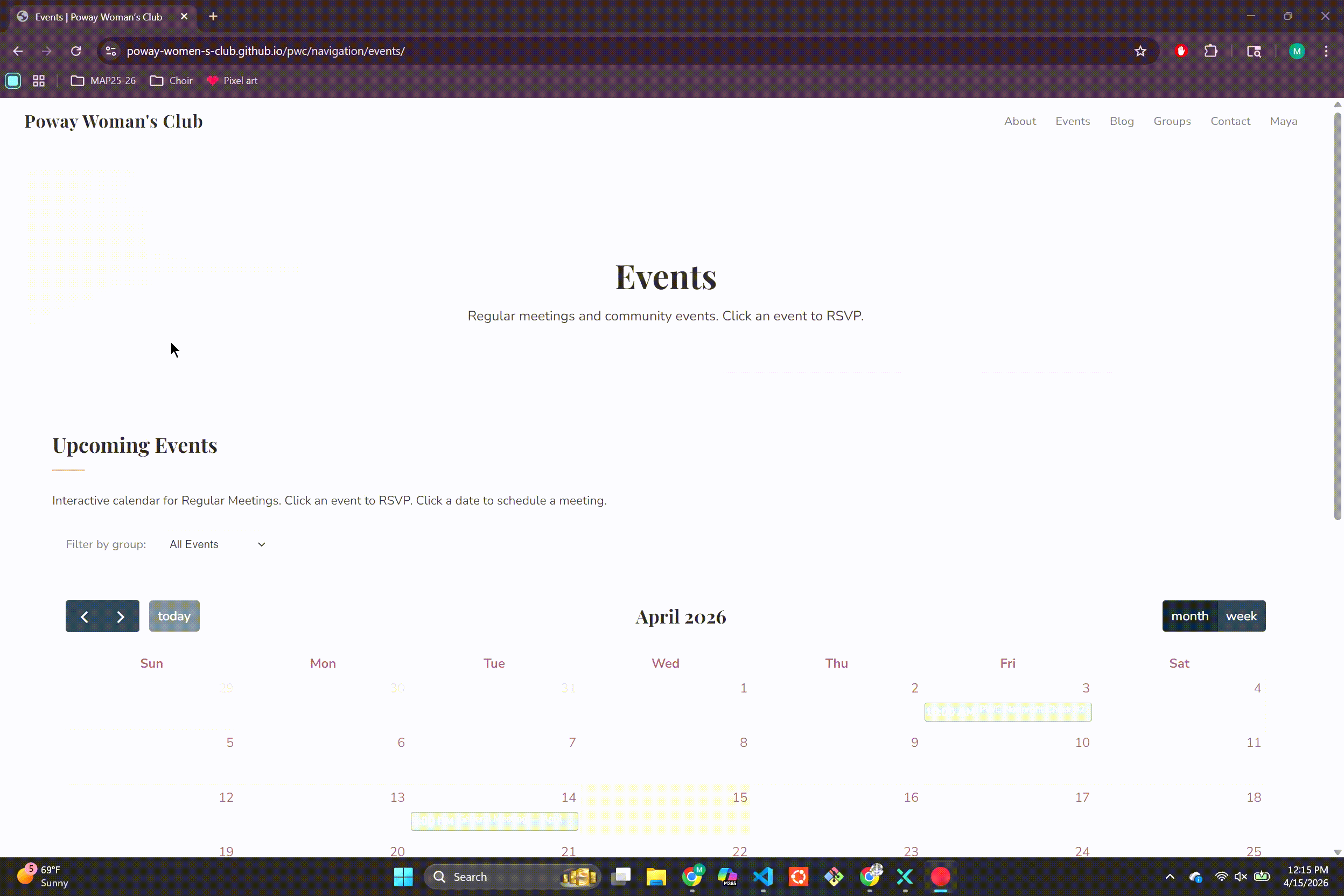 Event Calendar & RSVP