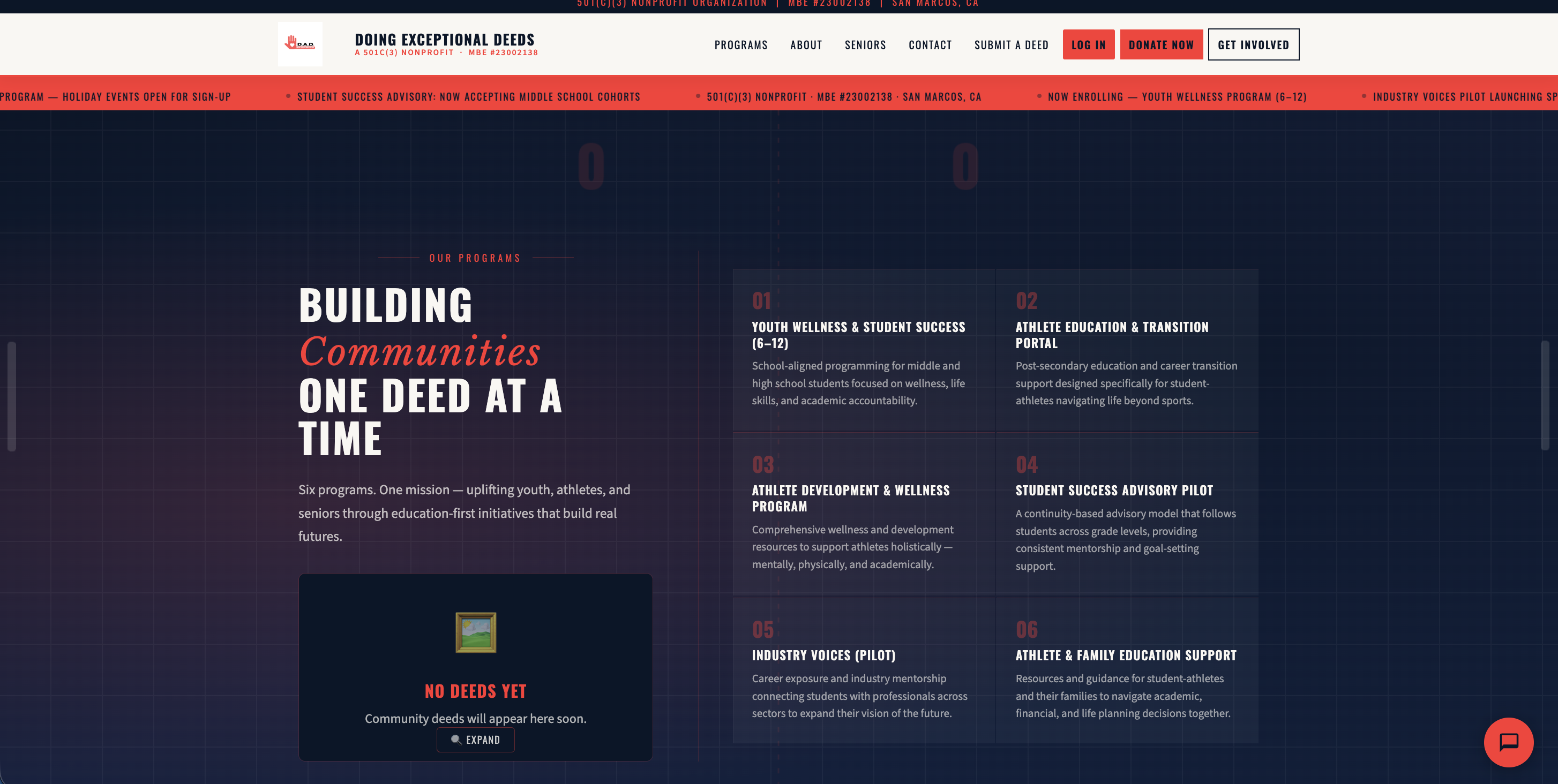 Homepage redesign and community carousel